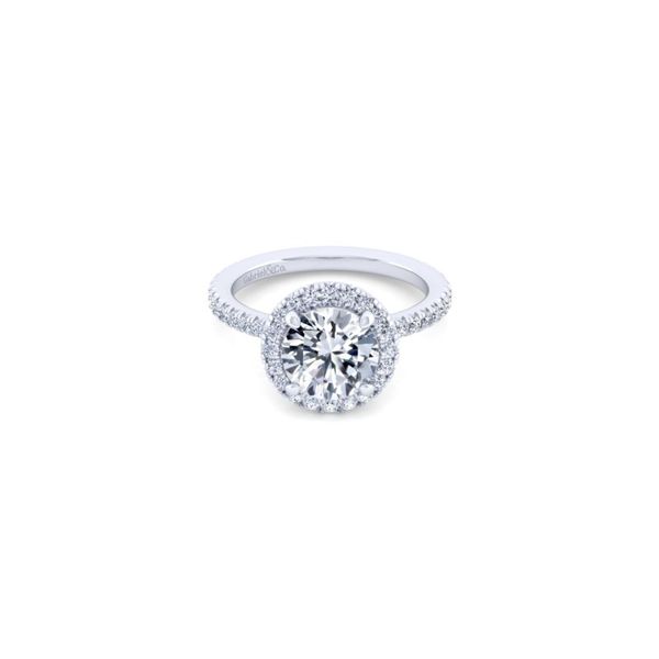 Gabriel & Co. ** LAB GROWN ** White Gold Halo Engagement Ring SVS Fine Jewelry Oceanside, NY