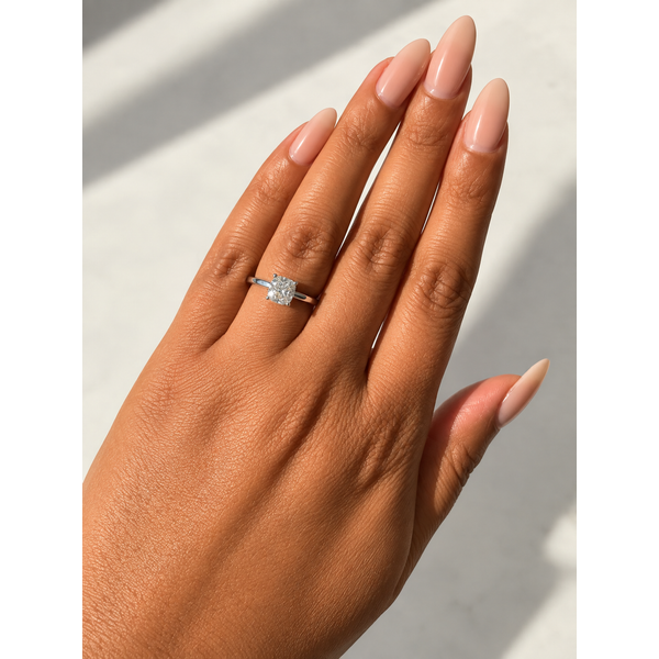 Cushion Cut Diamond Solitaire Engagement Ring, 1.21ct, GIA Graded, 14K White Gold Image 4 SVS Fine Jewelry Oceanside, NY