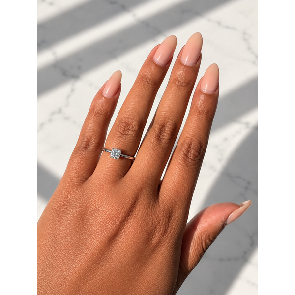 Preferred 101 Round Solitaire Engagement Ring, 0.97ct, 14K White Gold Image 4 SVS Fine Jewelry Oceanside, NY
