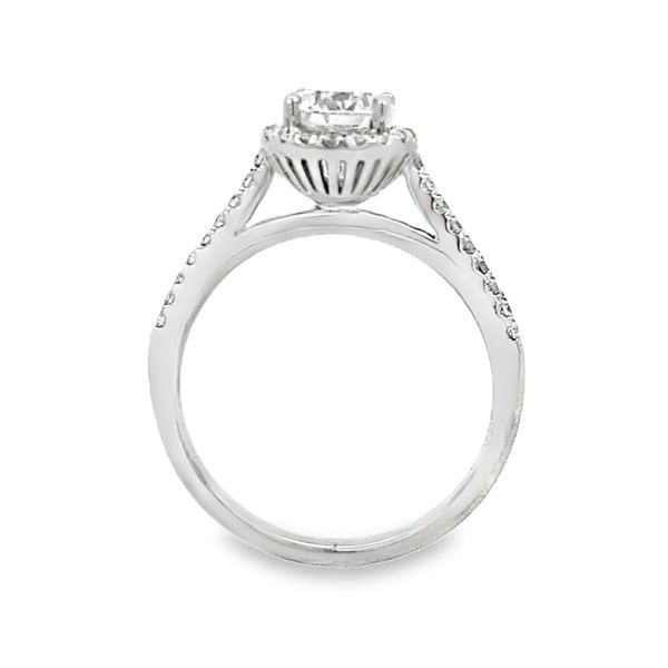 Round Diamond Halo Engagement Ring, 0.72ct Center, 14K White Gold, 0.93ctw Image 2 SVS Fine Jewelry Oceanside, NY