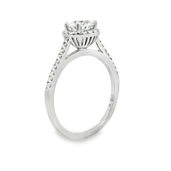 Round Diamond Halo Engagement Ring, 0.72ct Center, 14K White Gold, 0.93ctw Image 3 SVS Fine Jewelry Oceanside, NY