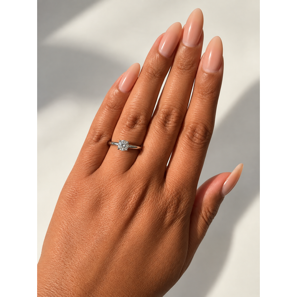 Forevermark Round Solitaire Engagement Ring, Platinum, 0.51ct Image 4 SVS Fine Jewelry Oceanside, NY