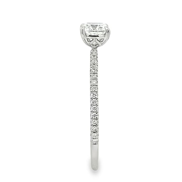 Forevermark Cushion Engagement Ring, Pavé Band, Platinum, 0.62ctw Image 2 SVS Fine Jewelry Oceanside, NY