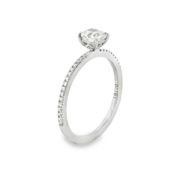 Forevermark Cushion Engagement Ring, Pavé Band, Platinum, 0.62ctw Image 3 SVS Fine Jewelry Oceanside, NY
