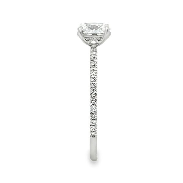 Forevermark Oval Engagement Ring, Pavé Band, Platinum, 0.66ctw Image 3 SVS Fine Jewelry Oceanside, NY