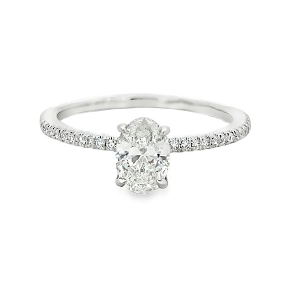 Forevermark Oval Engagement Ring, Pavé Band, Platinum, 0.66ctw SVS Fine Jewelry Oceanside, NY