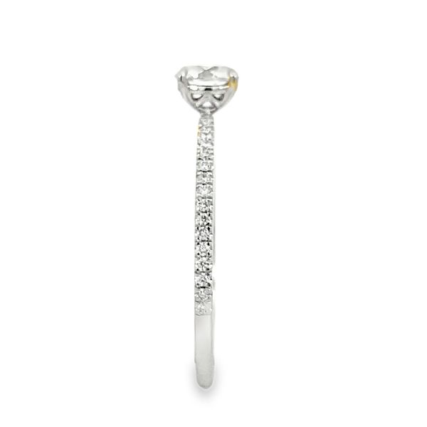 Forevermark Round Engagement Ring, Pavé Band, Platinum, 0.65ctw Image 2 SVS Fine Jewelry Oceanside, NY