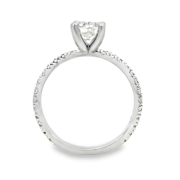 Round Diamond Engagement Ring with Pavé Shank, 14K White Gold, 1.35ctw Image 2 SVS Fine Jewelry Oceanside, NY
