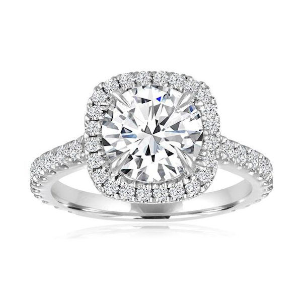 SVS Signature Cushion Halo Round Engagement Ring, 1.03ctw SVS Fine Jewelry Oceanside, NY