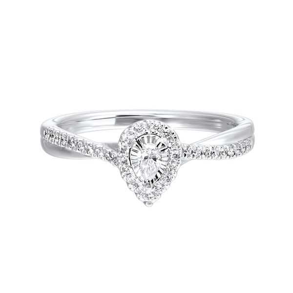 Tru Reflection Diamond Pear Halo Engagement Ring Image 2 SVS Fine Jewelry Oceanside, NY