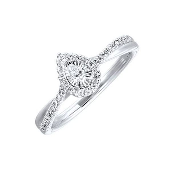 Tru Reflection Diamond Pear Halo Engagement Ring SVS Fine Jewelry Oceanside, NY