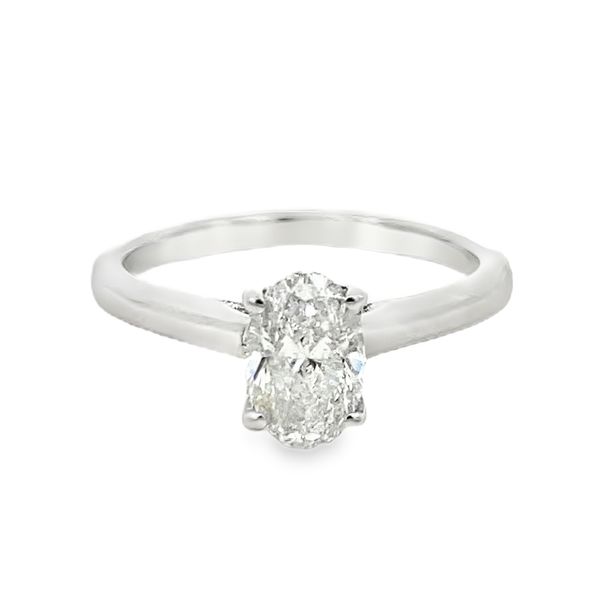 Oval Engagement Ring with Hidden Halo, 1.01ct Center, 14K White Gold, 1.08ctw Image 2 SVS Fine Jewelry Oceanside, NY