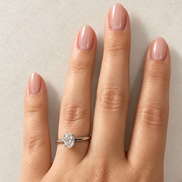 Oval Engagement Ring with Hidden Halo, 1.01ct Center, 14K White Gold, 1.08ctw Image 4 SVS Fine Jewelry Oceanside, NY