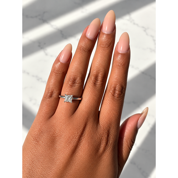 Princess Cut Diamond Engagement Ring with Hidden Halo, 14K White Gold, 1.07ctw Image 4 SVS Fine Jewelry Oceanside, NY