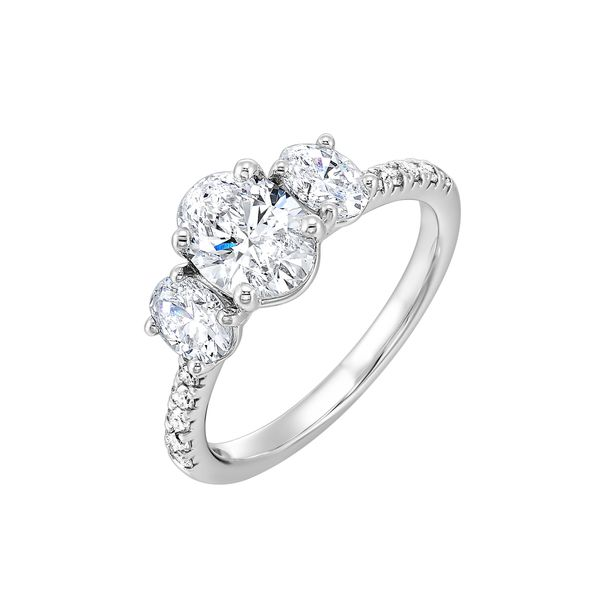 Lab Grown Three Stone Oval Diamond Engagement Ring, 1.87ctw Image 2 SVS Fine Jewelry Oceanside, NY