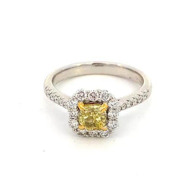 White & Yellow Gold, & Diamond Engagement Ring