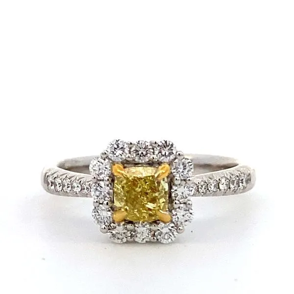 White & Yellow Gold, & Diamond Engagement Ring
