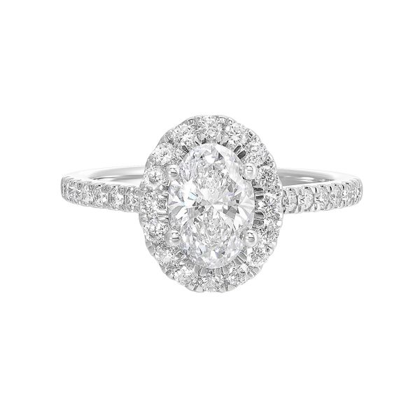 Lab Grown Oval Diamond Halo Engagement Ring, 1.70ctw SVS Fine Jewelry Oceanside, NY