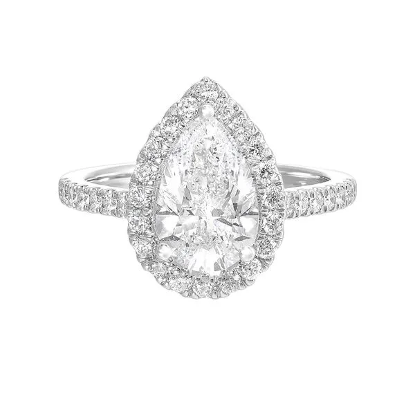 Lab Grown Pear Shaped Diamond Halo Engagement Ring, 2.645ctw SVS Fine Jewelry Oceanside, NY