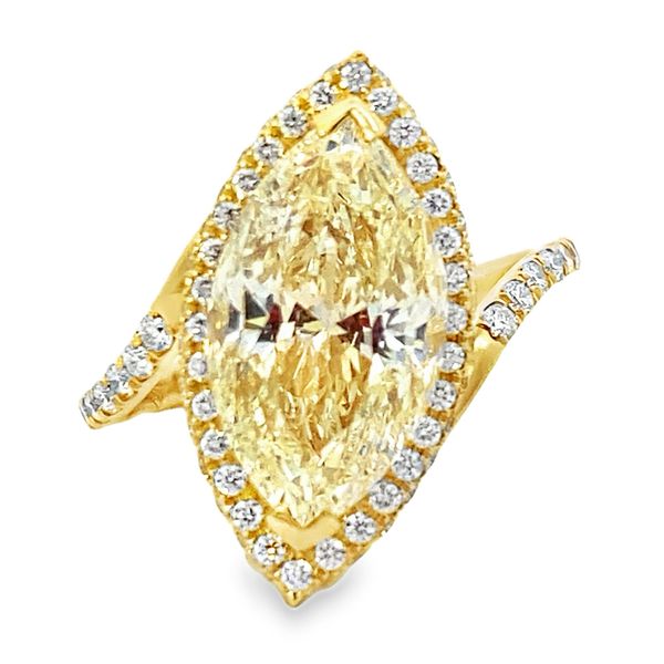 5.03ct Fancy Yellow Marquise Diamond Halo Engagement Ring SVS Fine Jewelry Oceanside, NY