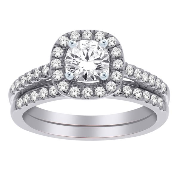 White Gold Engagement Ring And Wedding Band Set SVS Fine Jewelry Oceanside, NY