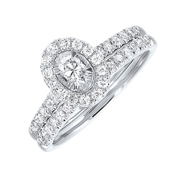 SVS Classic Diamond Oval Halo Bridal Set SVS Fine Jewelry Oceanside, NY