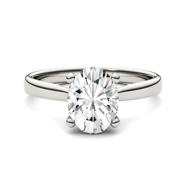 14K White Gold & Moissanite Engagement Ring, Size 7 SVS Fine Jewelry Oceanside, NY