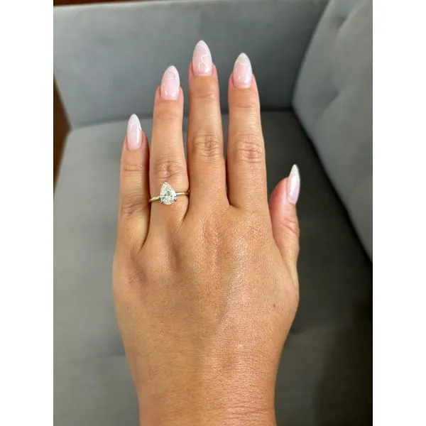 Pear Shape Moissanite Engagement Ring, Size 7 Image 3 SVS Fine Jewelry Oceanside, NY