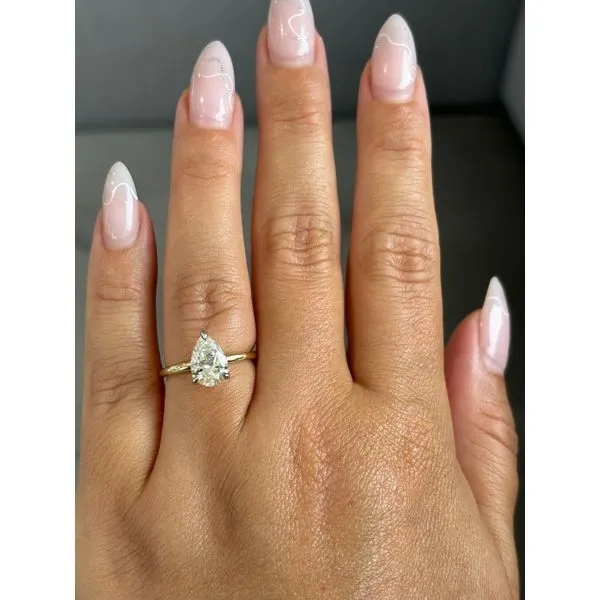 Pear Shape Moissanite Engagement Ring, Size 7 Image 4 SVS Fine Jewelry Oceanside, NY