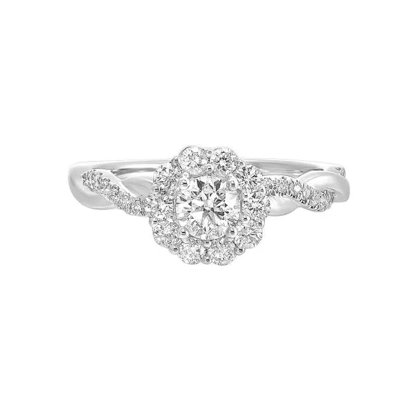 Lab Grown Diamond Halo Twist Engagement Ring, .83ctw SVS Fine Jewelry Oceanside, NY