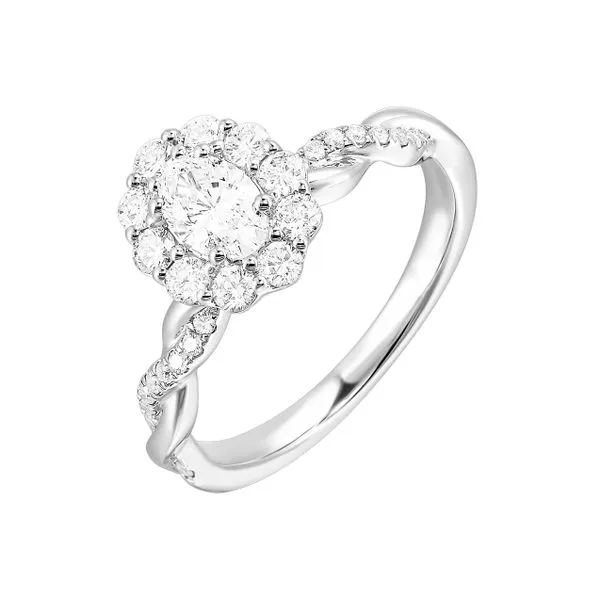 Lab Grown Oval Diamond Halo Engagement Ring, .92ctw Image 2 SVS Fine Jewelry Oceanside, NY