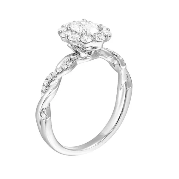 Lab Grown Oval Diamond Halo Engagement Ring, .92ctw Image 3 SVS Fine Jewelry Oceanside, NY