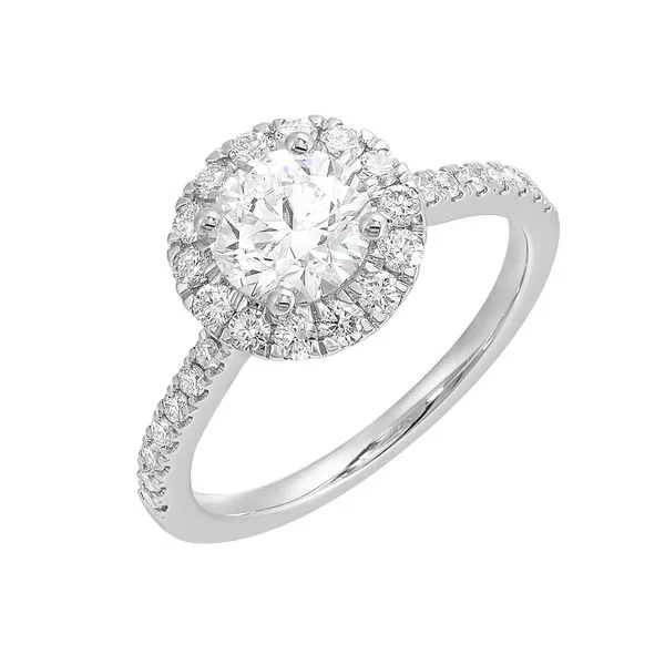 Lab Grown Round Diamond Halo Engagement Ring, 1.57ctw Image 2 SVS Fine Jewelry Oceanside, NY