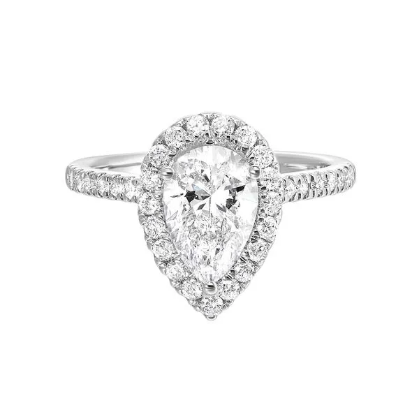 Lab Grown Pear Shaped Diamond Halo Engagement Ring, 2.00ctw Image 2 SVS Fine Jewelry Oceanside, NY