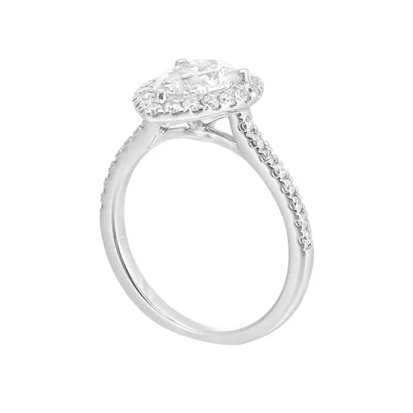 Lab Grown Pear Shaped Diamond Halo Engagement Ring, 2.00ctw Image 5 SVS Fine Jewelry Oceanside, NY