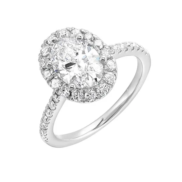 Lab Grown Oval Diamond Halo Engagement Ring, 2.07ctw Image 2 SVS Fine Jewelry Oceanside, NY