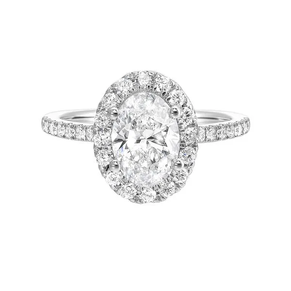 Lab Grown Oval Diamond Halo Engagement Ring, 2.07ctw SVS Fine Jewelry Oceanside, NY