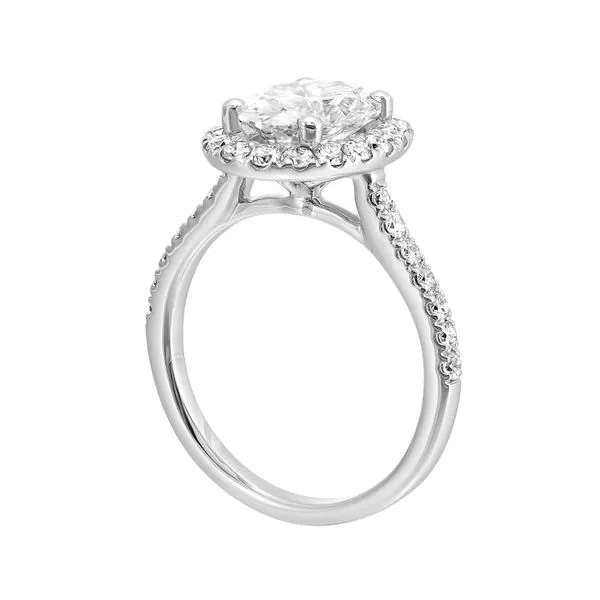 Lab Grown Oval Diamond Halo Engagement Ring, 2.63ctw Image 3 SVS Fine Jewelry Oceanside, NY