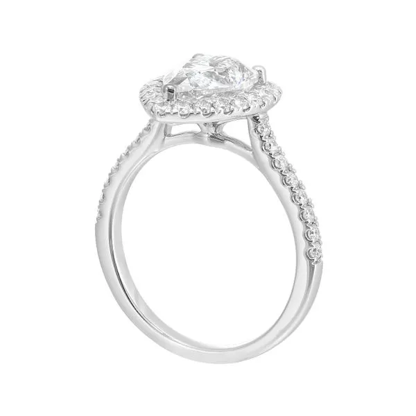 Lab Grown Pear Shaped Diamond Halo Engagement Ring, 2.645ctw Image 5 SVS Fine Jewelry Oceanside, NY