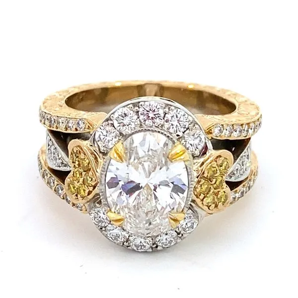 Platinum & Yellow Gold Engagement Ring Size 6.5 SVS Fine Jewelry Oceanside, NY