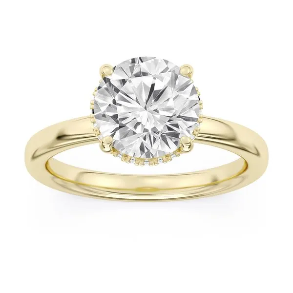 14K Yellow Gold Centurion Cut Lab Grown Diamond Hidden Halo Engagement Ring 1.64cttw SVS Fine Jewelry Oceanside, NY
