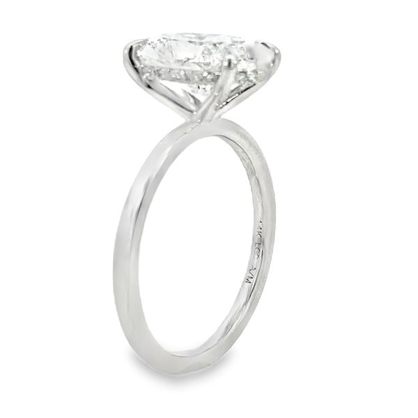 White Gold Oval Hidden Halo Lab Grown Diamond Engagement Ring 3.17ctw Image 2 SVS Fine Jewelry Oceanside, NY