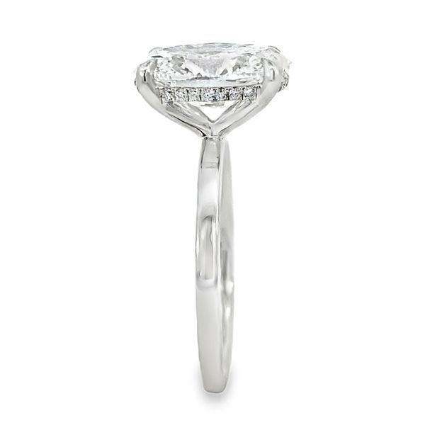 White Gold Oval Hidden Halo Lab Grown Diamond Engagement Ring 3.17ctw Image 3 SVS Fine Jewelry Oceanside, NY