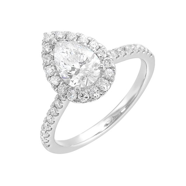 Lab Grown Pear Shaped Diamond Halo Engagement Ring, 1.415ctw Image 4 SVS Fine Jewelry Oceanside, NY