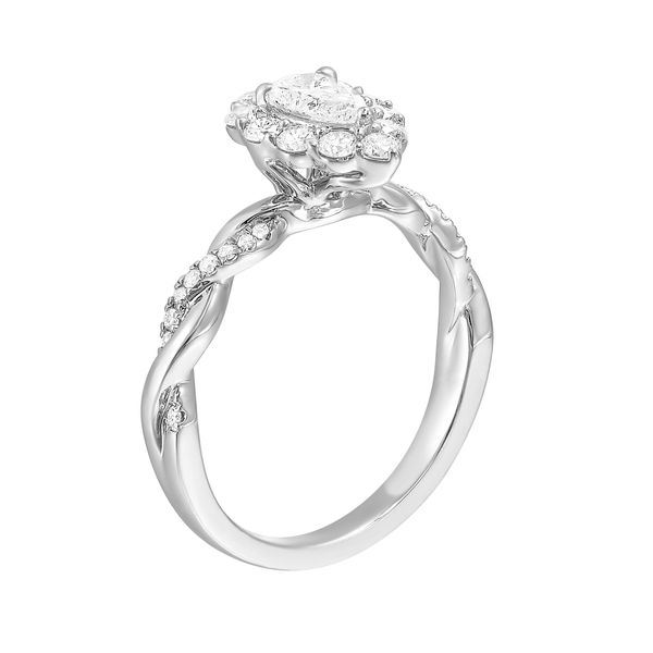 Lab Grown Pear Shaped Diamond Halo Engagement Ring, .92ctw Image 4 SVS Fine Jewelry Oceanside, NY