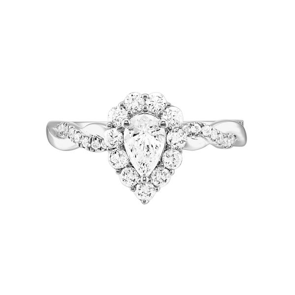 Lab Grown Pear Shaped Diamond Halo Engagement Ring, .92ctw Image 5 SVS Fine Jewelry Oceanside, NY
