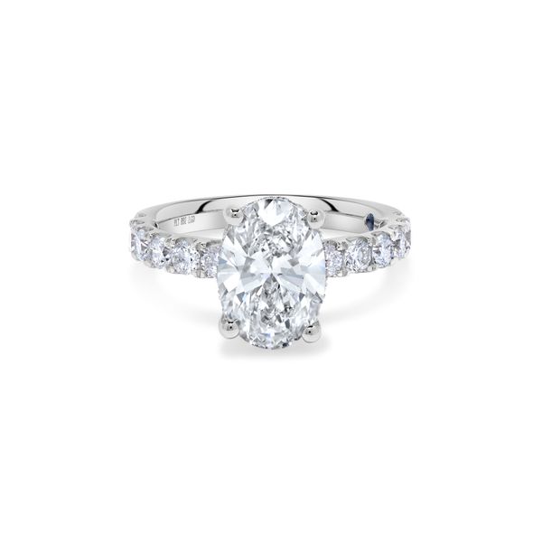Tulip Blue 3 ct Oval Lab Grown Diamond Hidden Halo Engagement Ring SVS Fine Jewelry Oceanside, NY