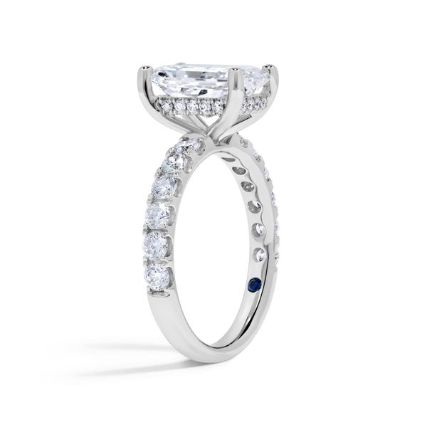Tulip Blue 3.08 ct Radiant Lab Grown Diamond Hidden Halo Engagement Ring Image 2 SVS Fine Jewelry Oceanside, NY