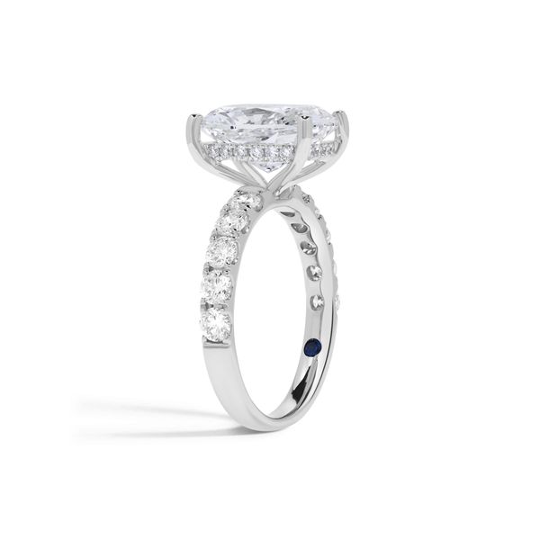 Tulip Blue 3.03 ct Elongated Cushion Lab Grown Diamond Hidden Halo Engagement Ring Image 2 SVS Fine Jewelry Oceanside, NY