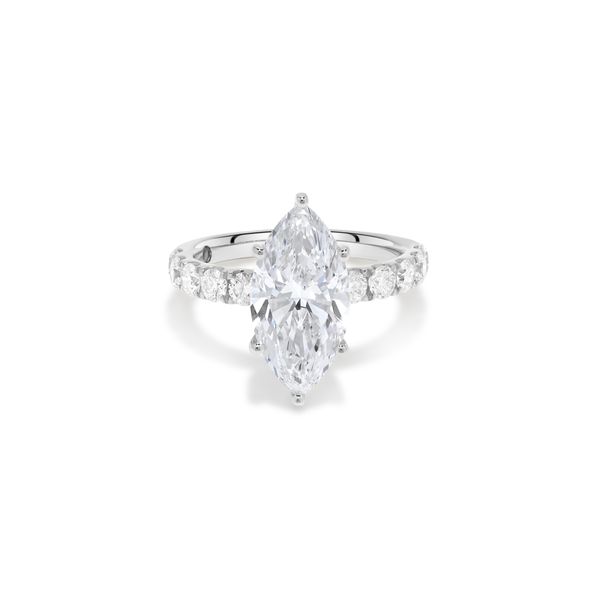 Tulip Blue 3.14 ct Marquise Lab Grown Diamond Hidden Halo Engagement Ring SVS Fine Jewelry Oceanside, NY